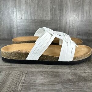 Cliffs by White Mountain Halicore Sandals Women 9 White NEW Woven Slide Comfort